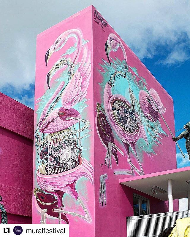 @muralfestival (@get_repost)
・・ ・
Pretty in pink 
By @nychos  Wynwood, Miami  @droos86
